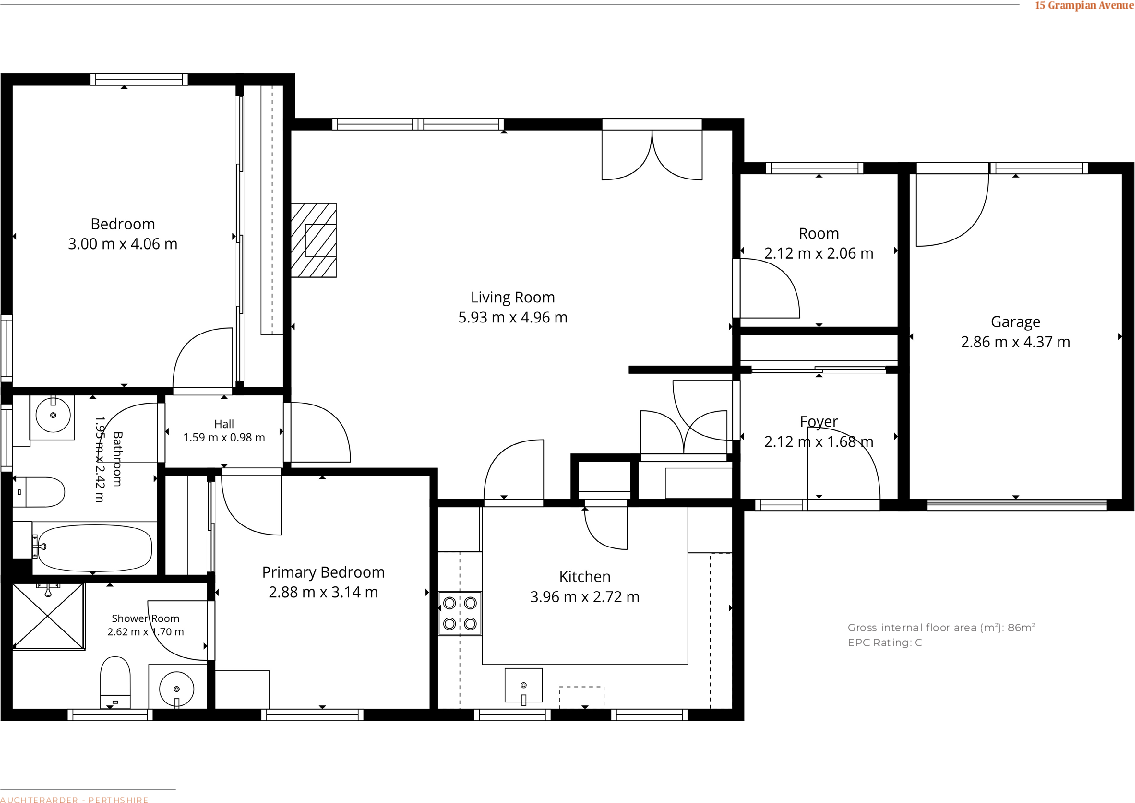 15 Grampian Avenue, Auchterarder, PH3 1NY floorplan