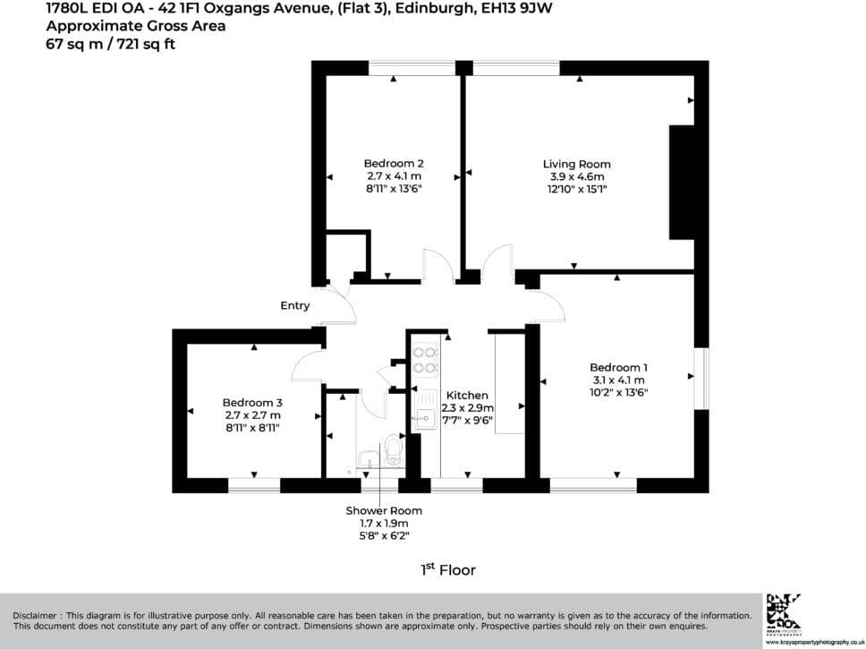 1780L Oxgangs Avenue, Edinburgh, EH13 9JW floorplan