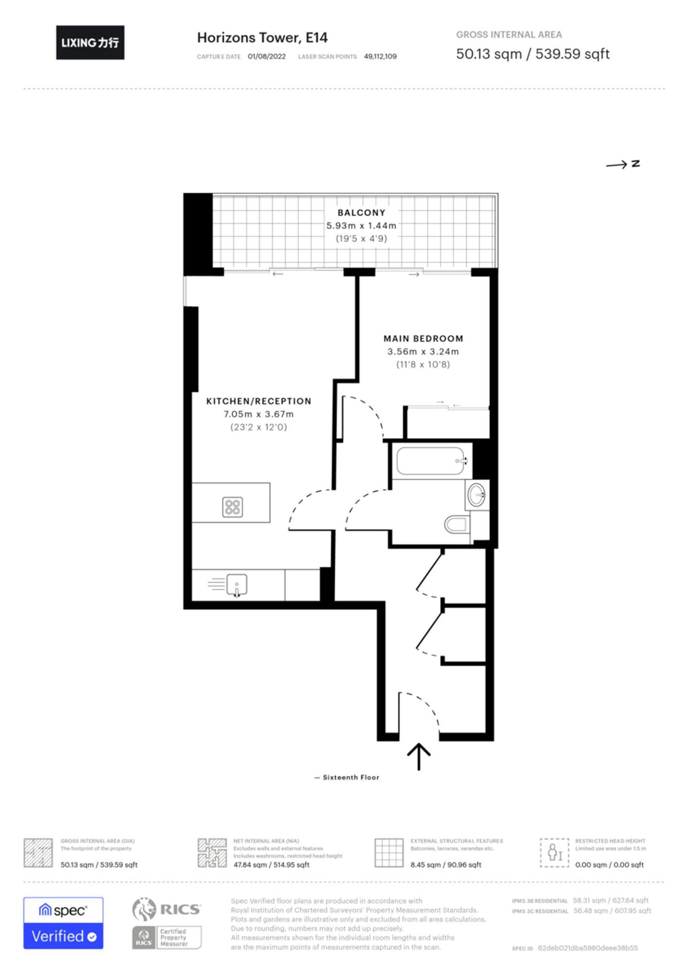 Yabsley Street, Horizons Tower, E14 floorplan