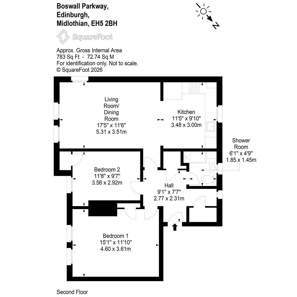 9/5  Boswall Parkway, Edinburgh,EH5 2BH floorplan