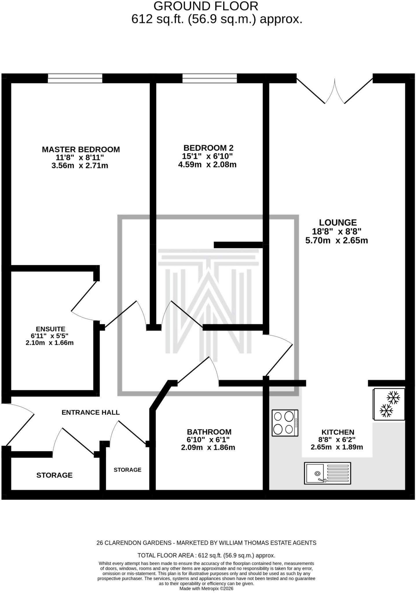 26 Clarendon Gardens, Bromley Cross, Bolton, BL7 9GX floorplan
