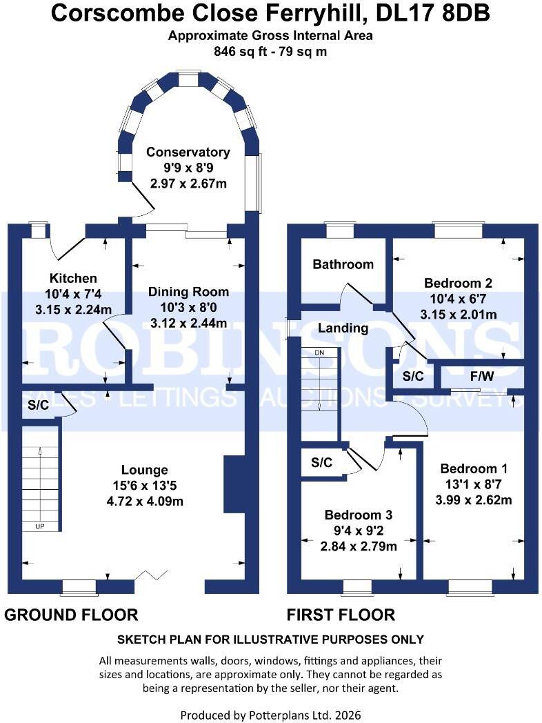 Corscombe Close, Ferryhill floorplan