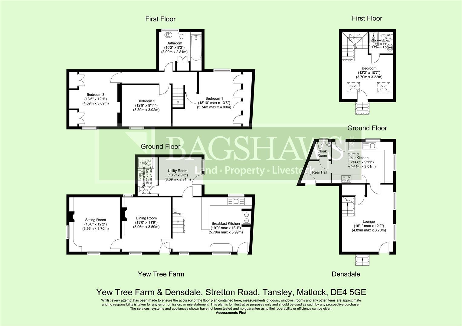 Yew Tree Farm and Densdale Cottage, Tansley floorplan