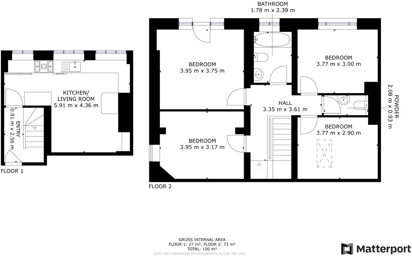 Flat 2, 13 St Peters Gate, Nottingham, NG1 2JF floorplan