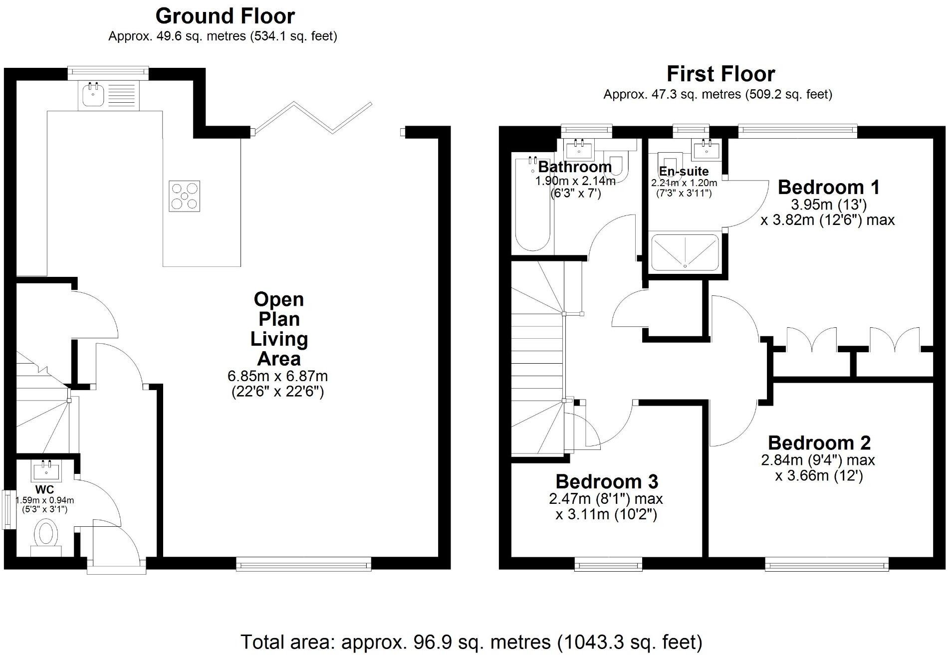 A modern detached home with open plan living on Hawfinch Meadows, Retford floorplan