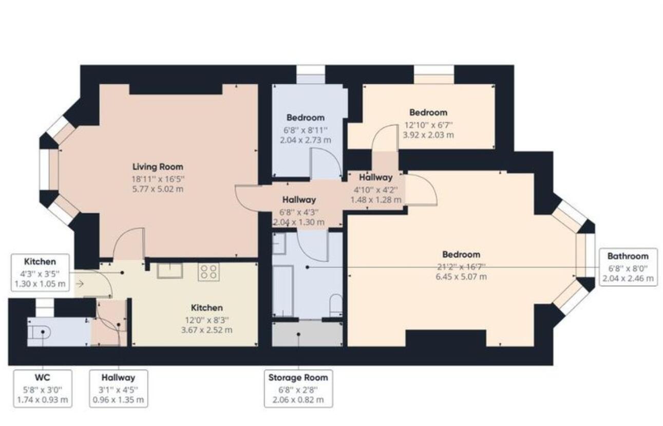 Flat 1, 45 Esplanade Road, Scarborough, North Yorkshire YO11 2AT floorplan