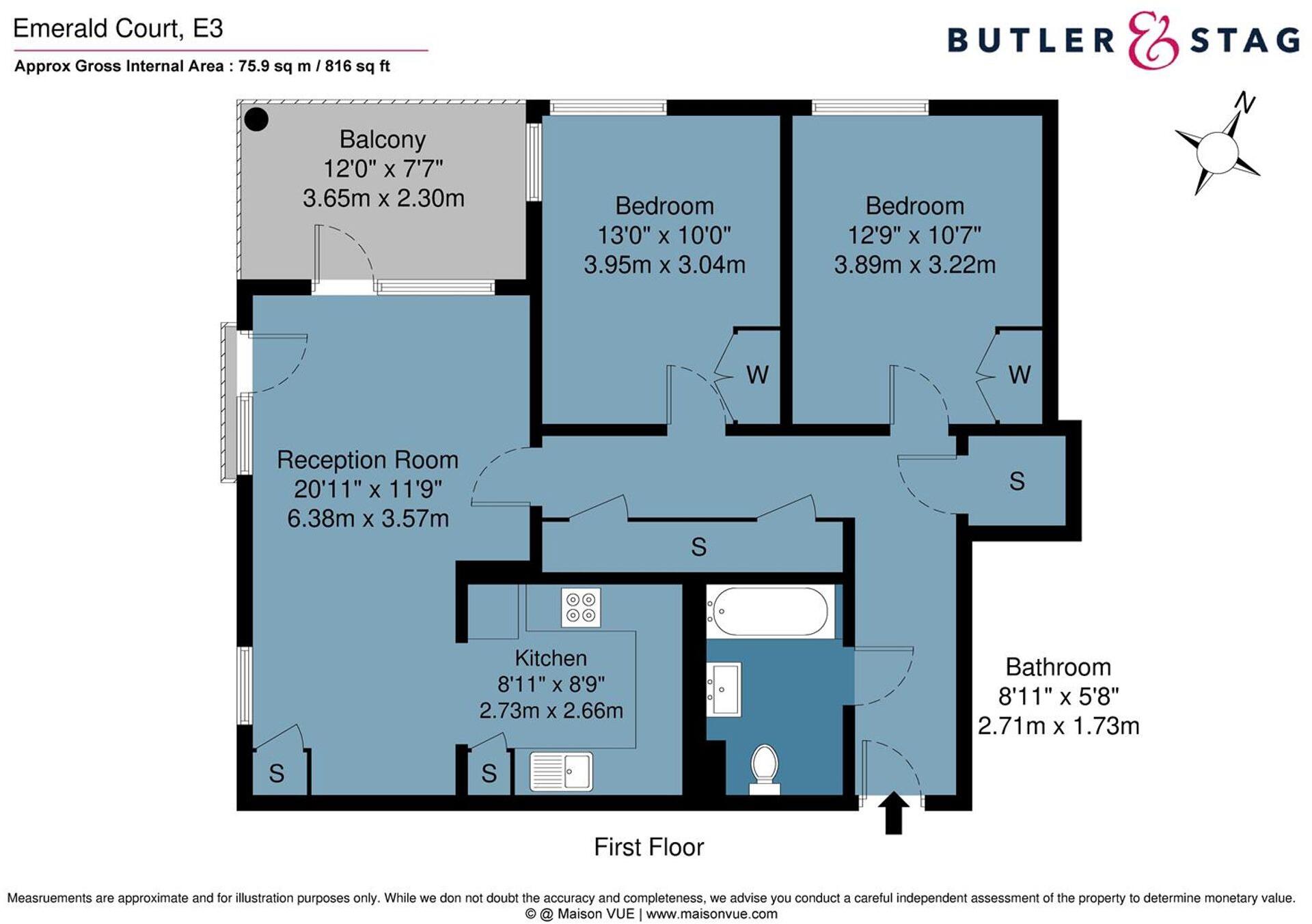 Beale Place, Emerald Court, E3 floorplan