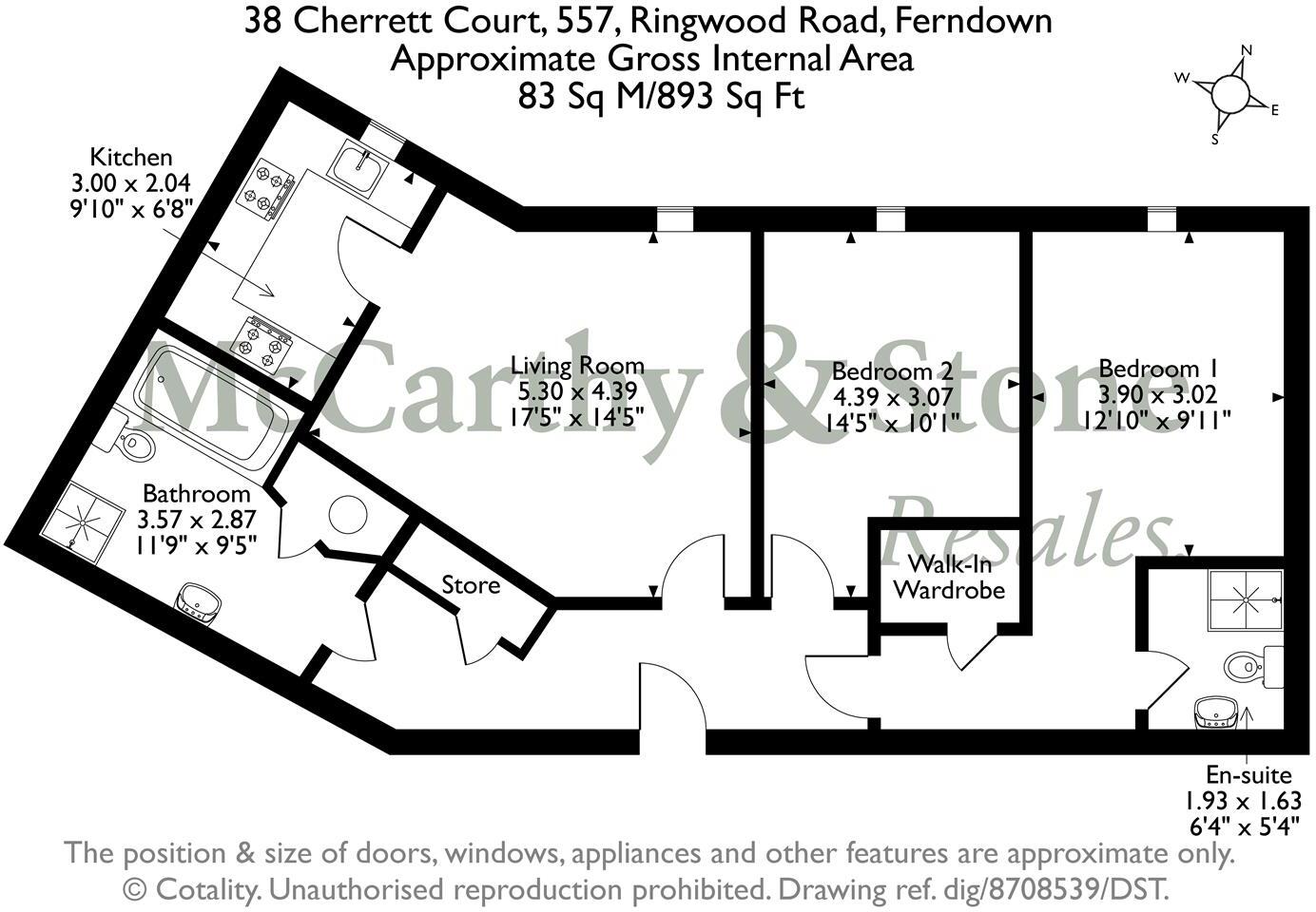 Cherrett Court, Ringwood Road, Ferndown, BH22 9FE floorplan