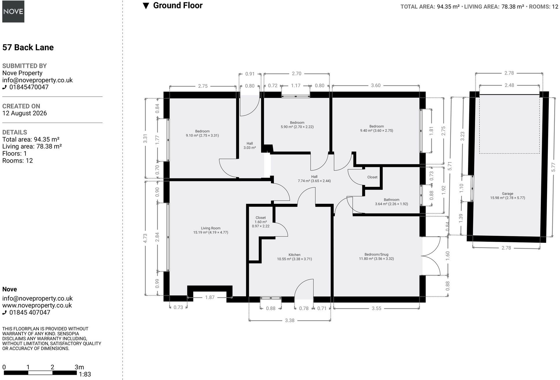 57, Back Lane, Sowerby, YO7 floorplan