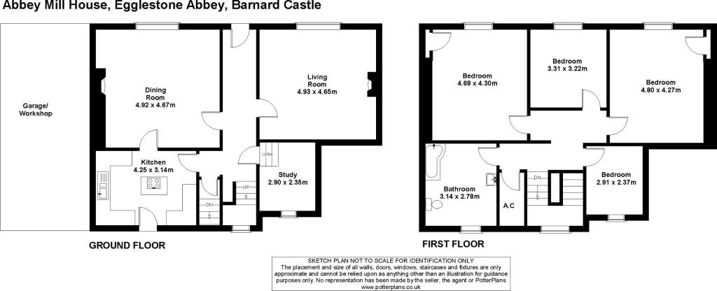 Abbey Mill House Egglestone Abbey Barnard Castle, DL12 9TN floorplan