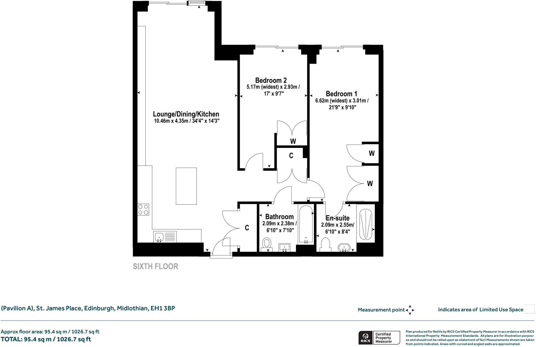 St James Place, Edinburgh, Midlothian floorplan