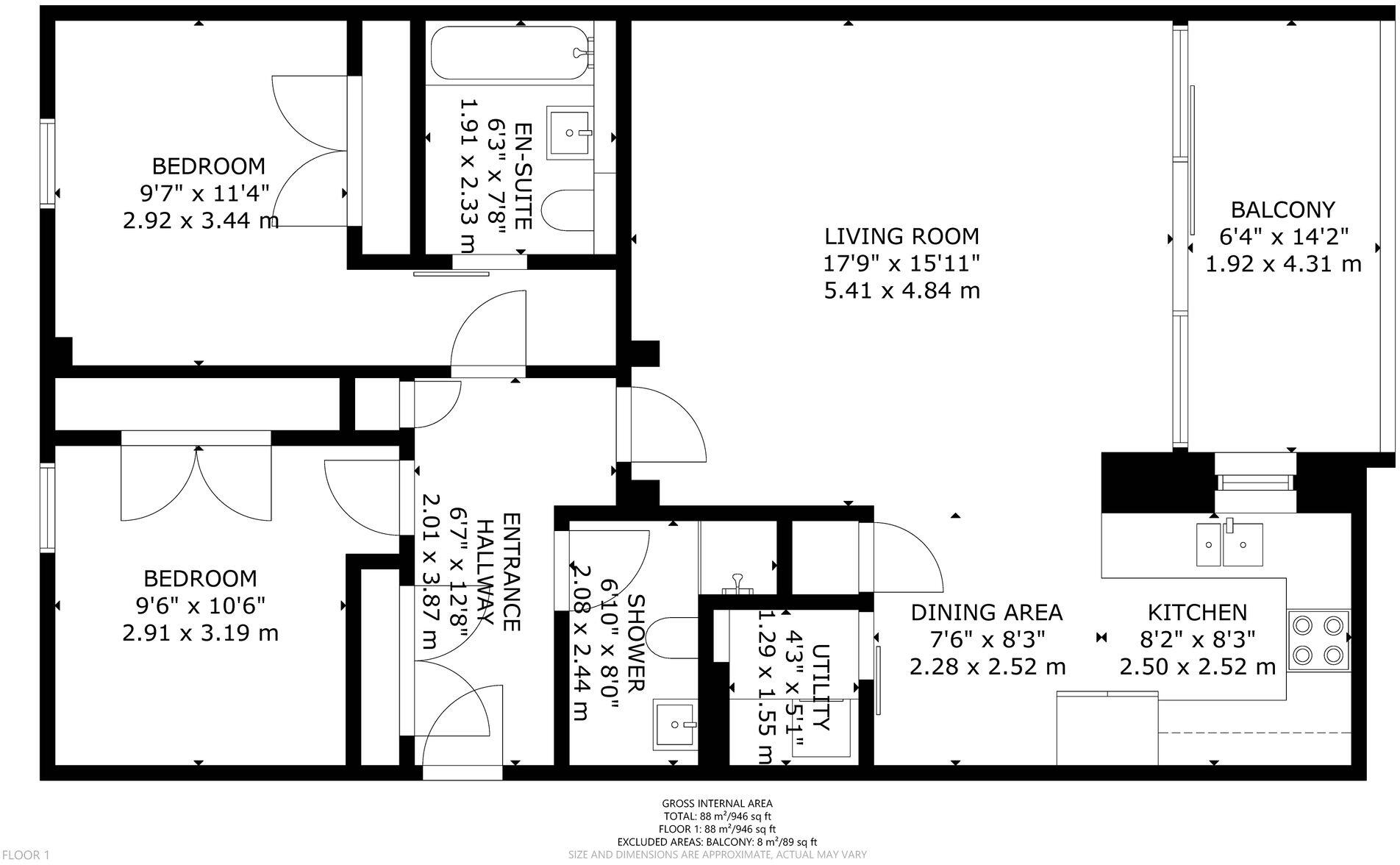 4 Haggs Gate, Pollokshaws, G41 floorplan