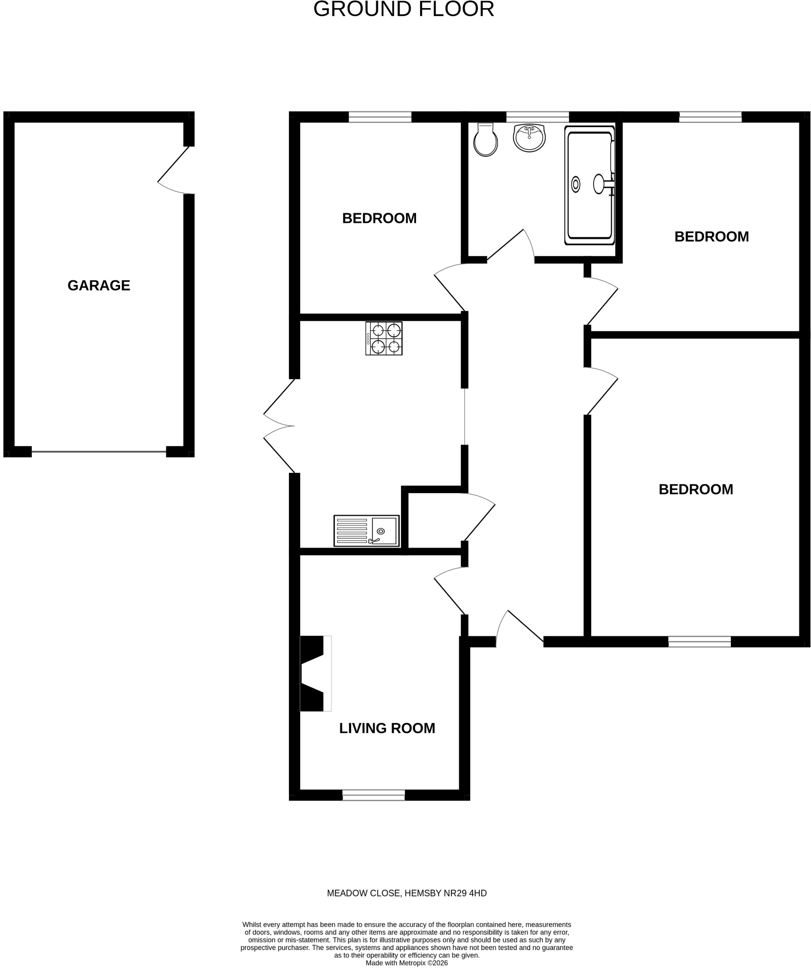 Meadow Close, Hemsby, Great Yarmouth, Norfolk, NR29 4HD floorplan
