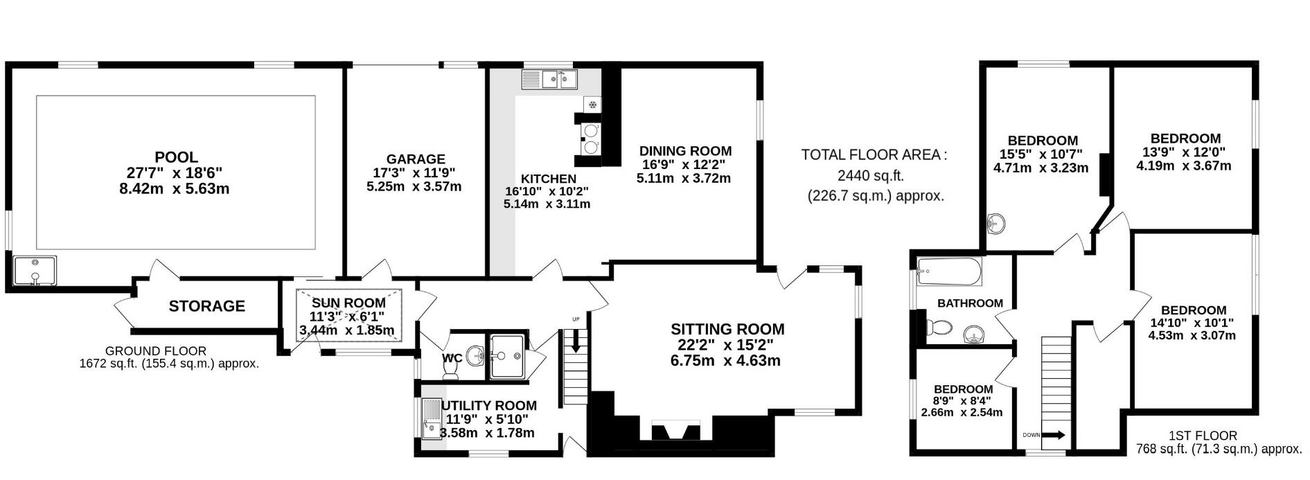 Tregolds Farmhouse, St. Merryn, PL28 floorplan
