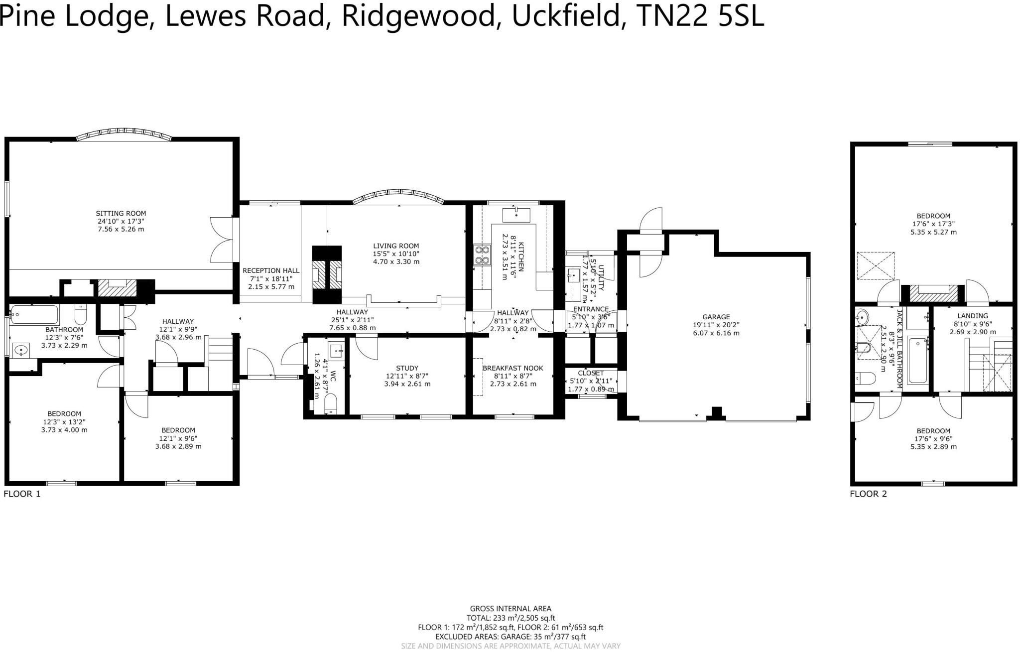 Lewes Road, Ridgewood, Uckfield, East Sussex, TN22 floorplan
