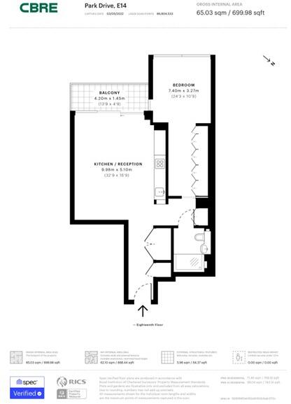 Park Drive, Canary Wharf, E14 floorplan