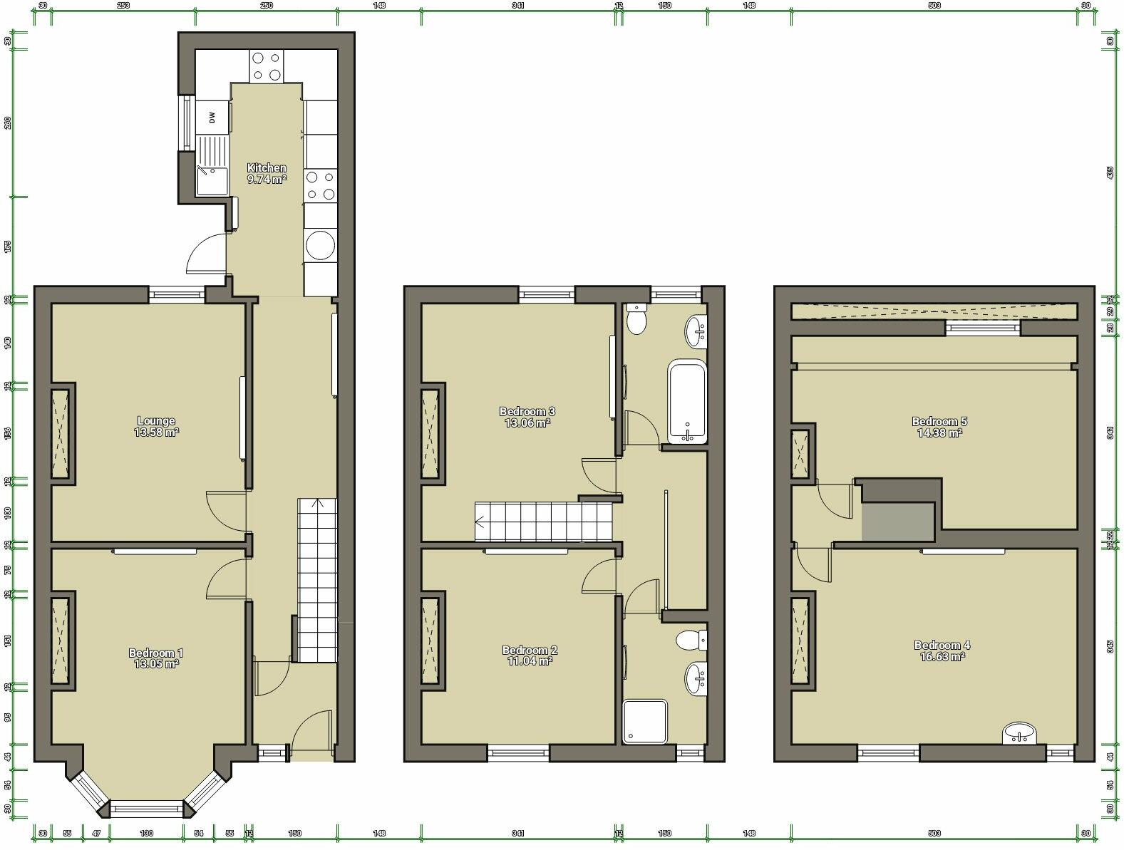 £168 pw inc bills - 15 Hathersage Road, Manchester, Greater Manchester, M13 floorplan