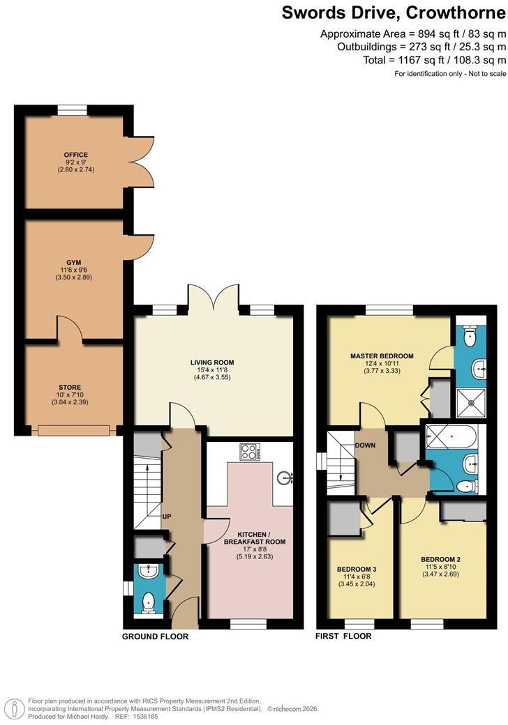 Swords Drive, Crowthorne, Berkshire, RG45 6GS floorplan