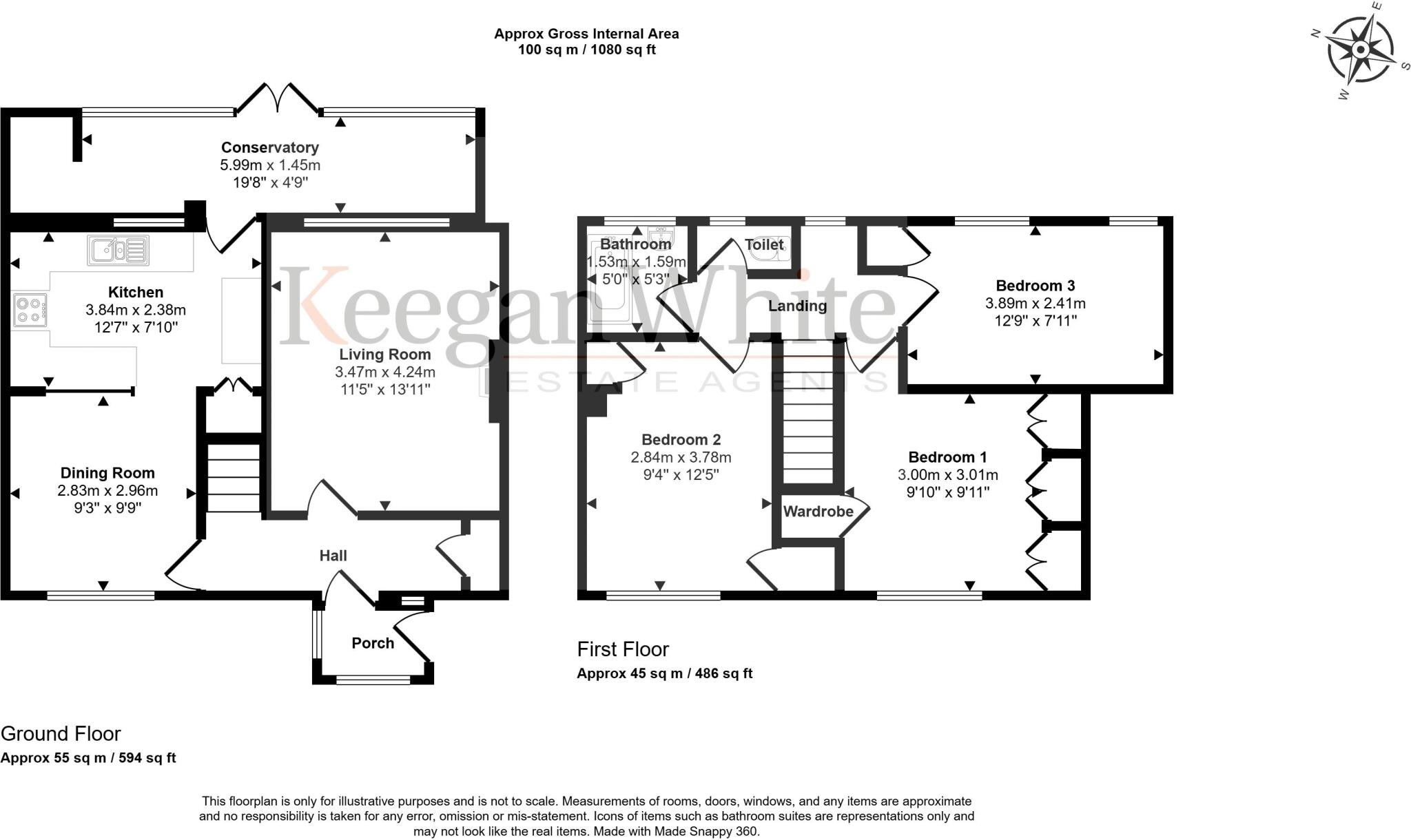 3 bedroom - 2 reception rooms - Stunning views floorplan