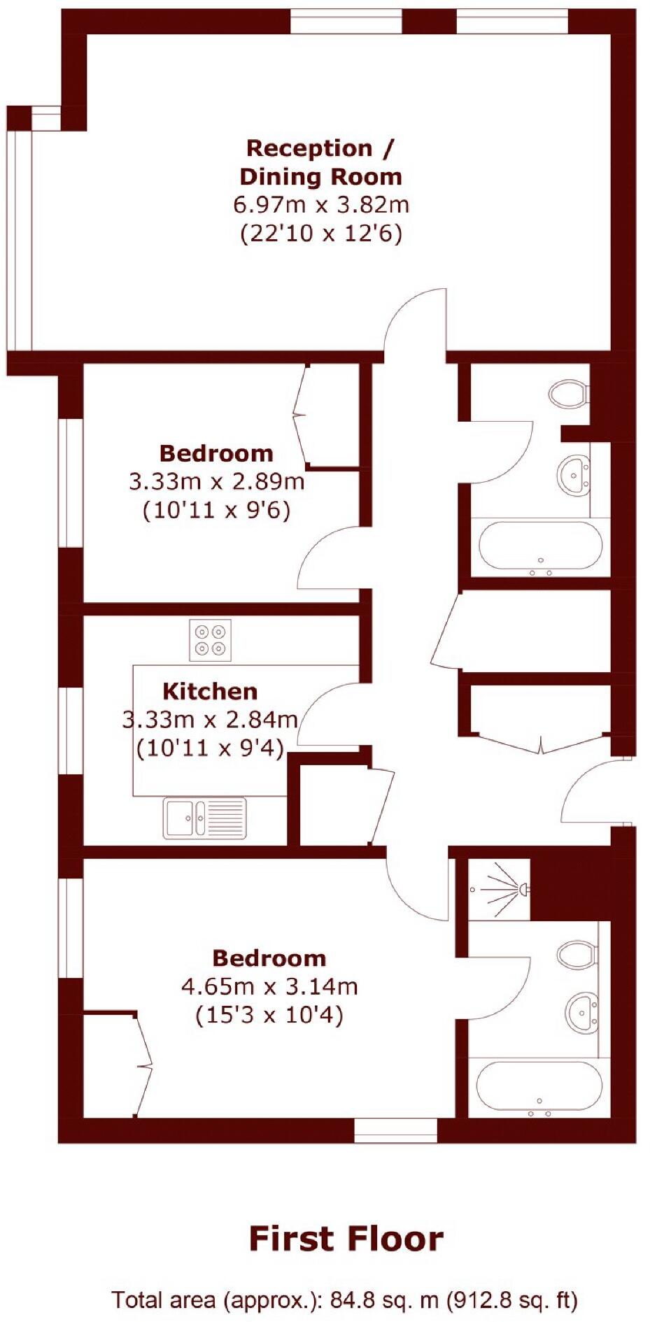 Keble Place, Barnes floorplan