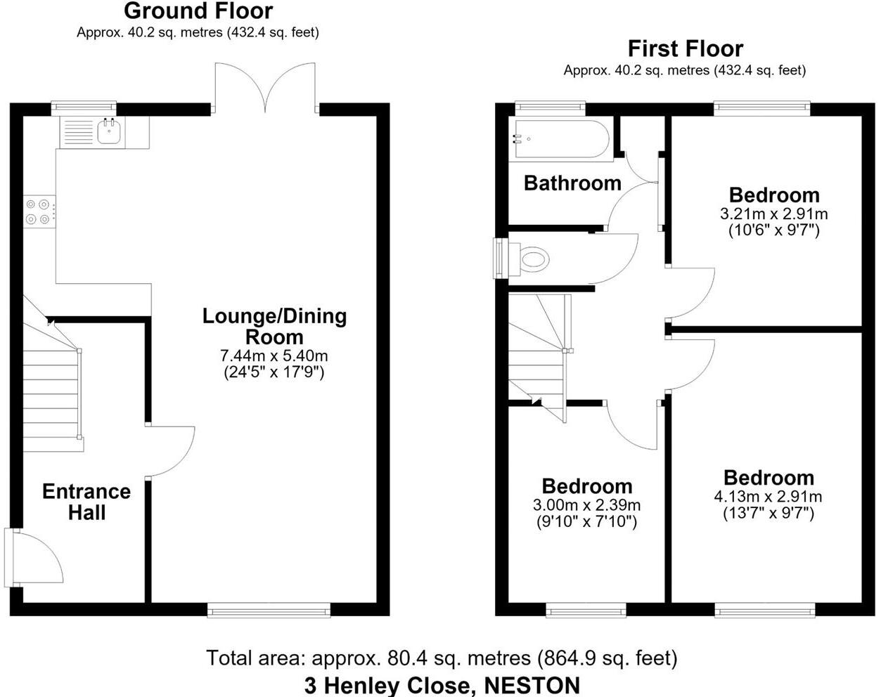 Henley Close, Neston floorplan