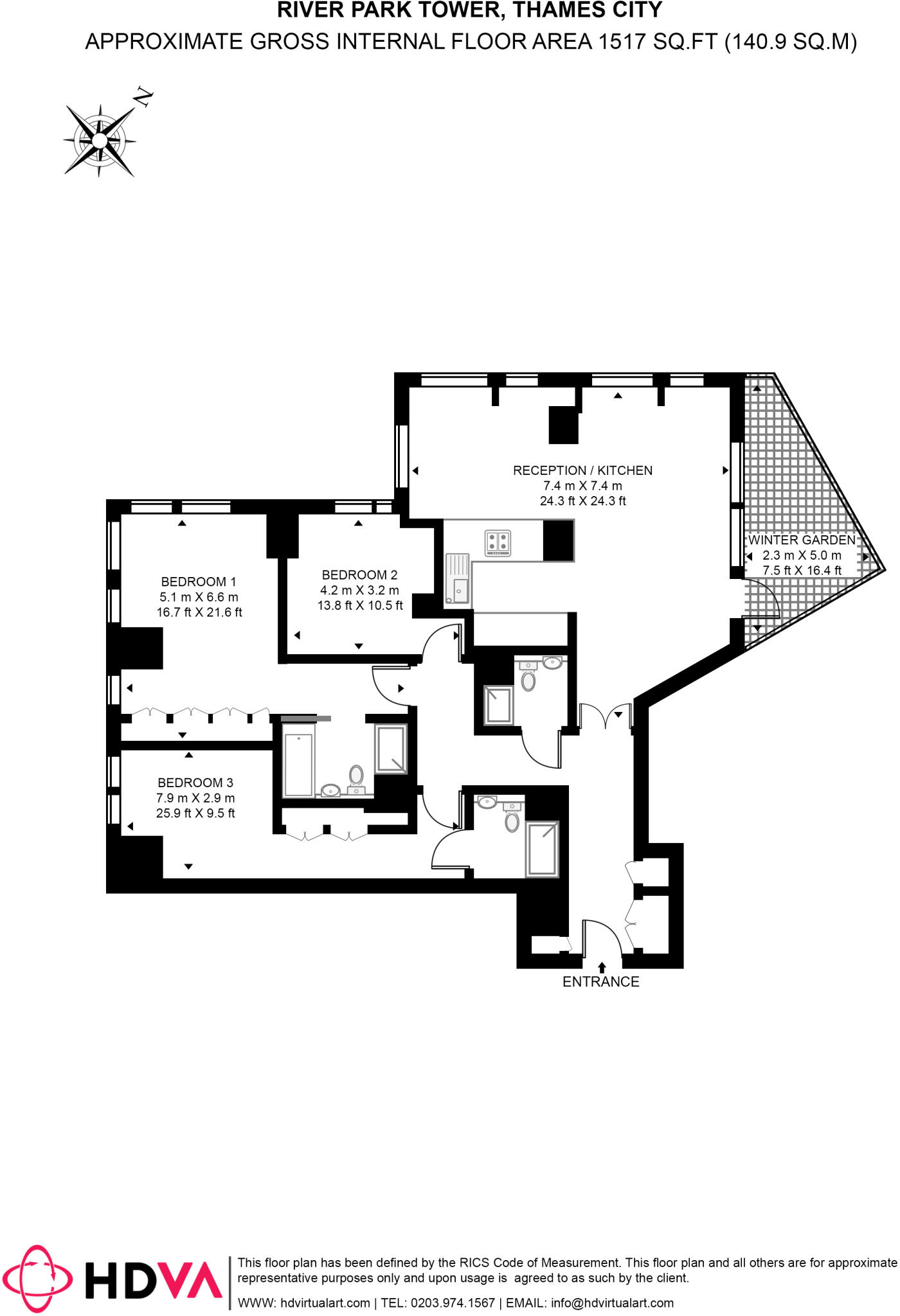 River Park Tower Nine Elms Lane SW8 floorplan