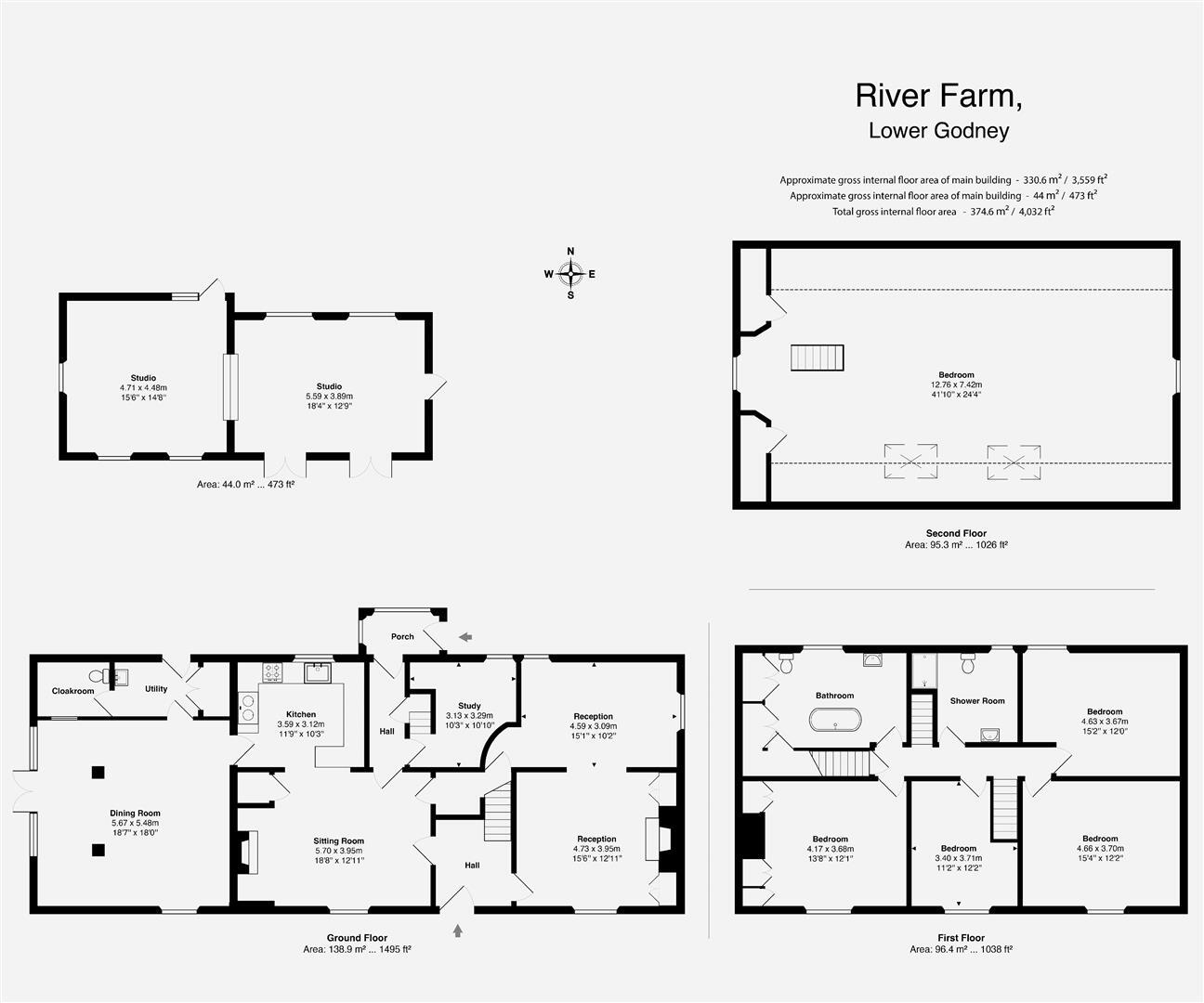 Handsome 5 Bedroom Georgian Farmhouse in tranquil Lower Godney, Somerset floorplan