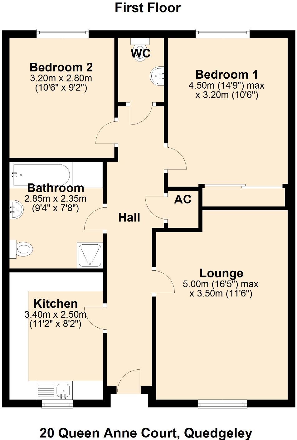 20 Queen Anne Court, Bristol Road, Quedgeley, Gloucestershire, GL2 4JY floorplan