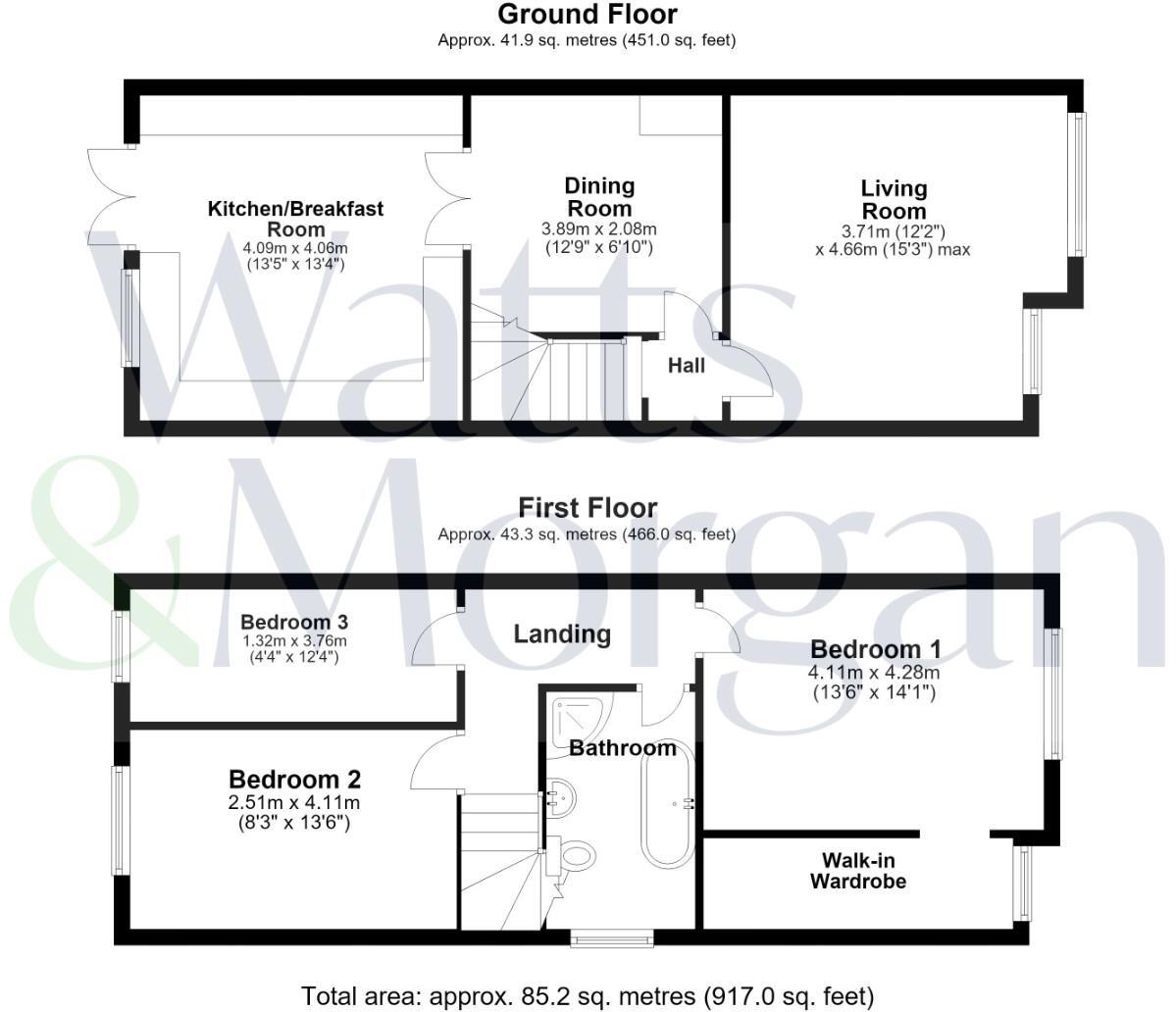 Garfield Avenue, Litchard, Bridgend County Borough, CF31 1QA floorplan