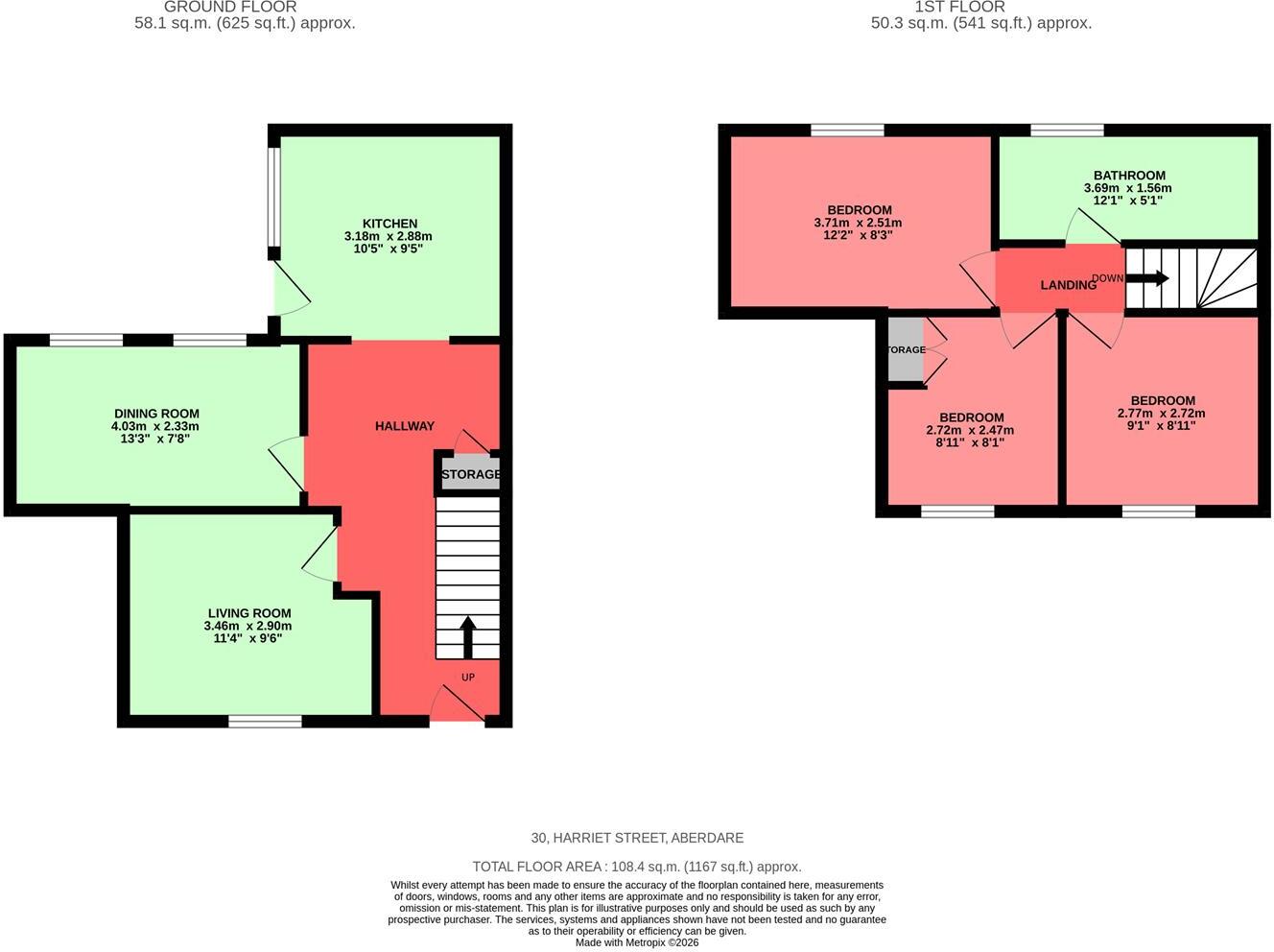 Harriet Street, Trecynon floorplan