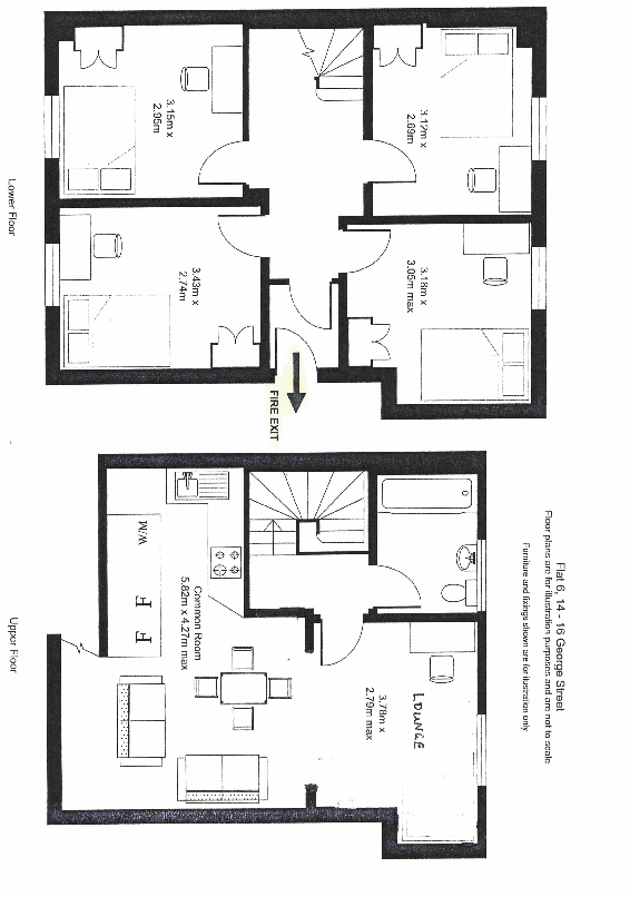 Flat 6 14 -16 George Street,Leamington Spa,CV31 floorplan