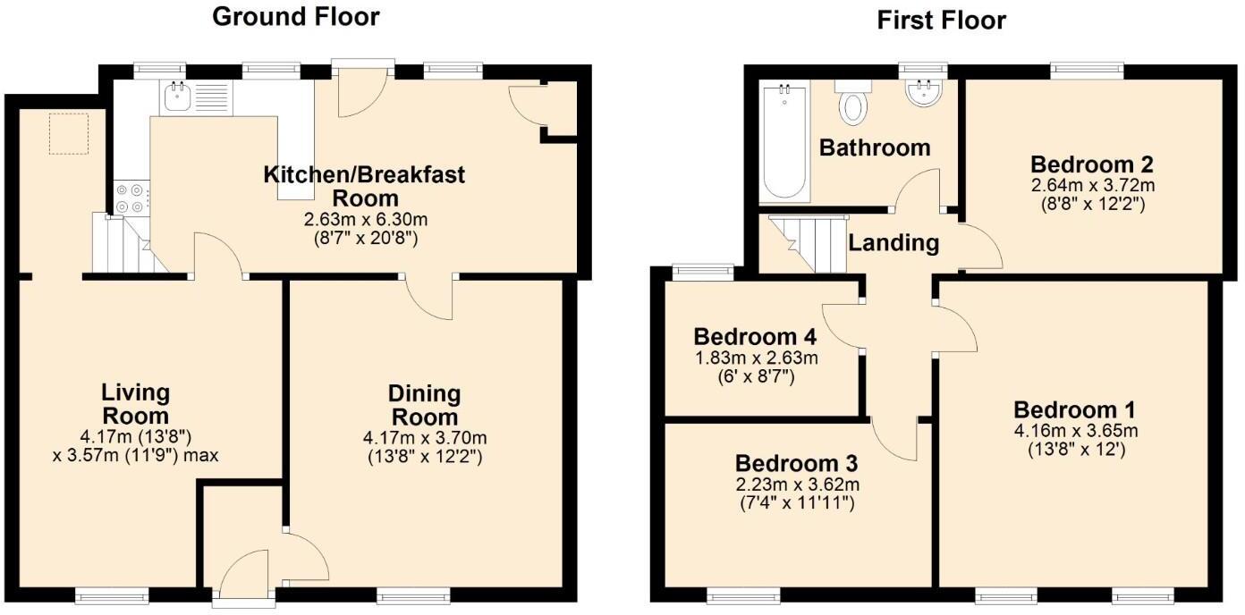 Glyn Terrace, Borth Y Gest floorplan
