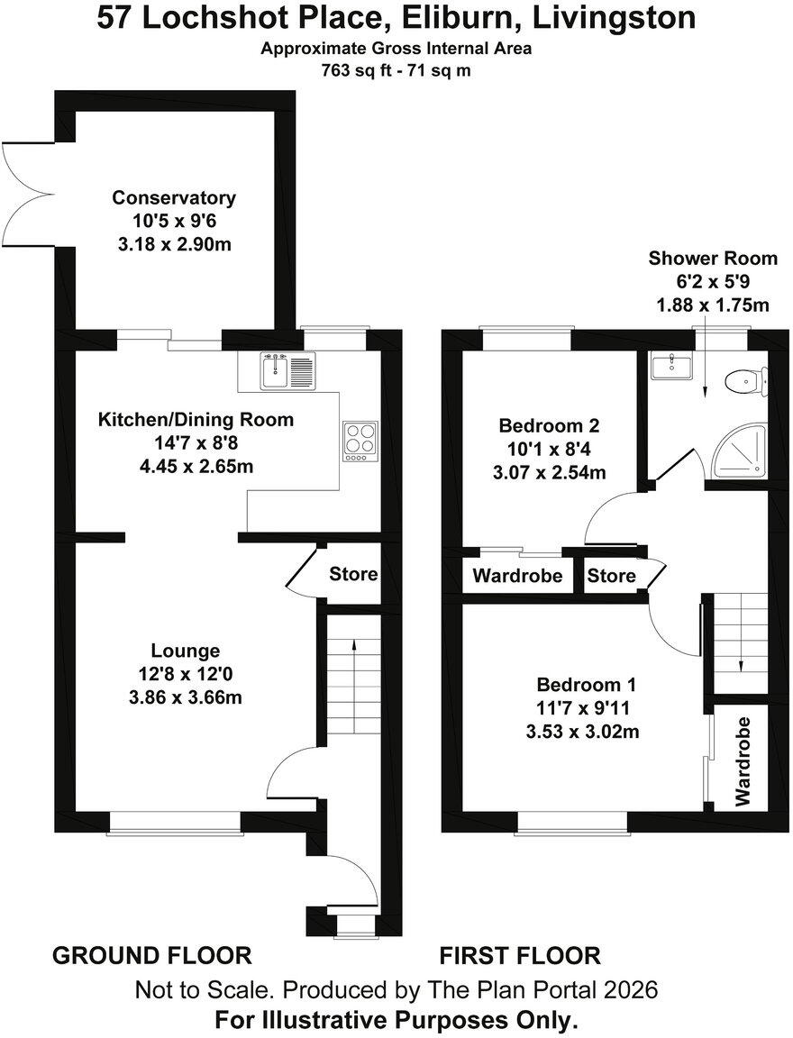 57 Lochshot Place, Eliburn, Livingston, West Lothian, EH54 6SQ floorplan