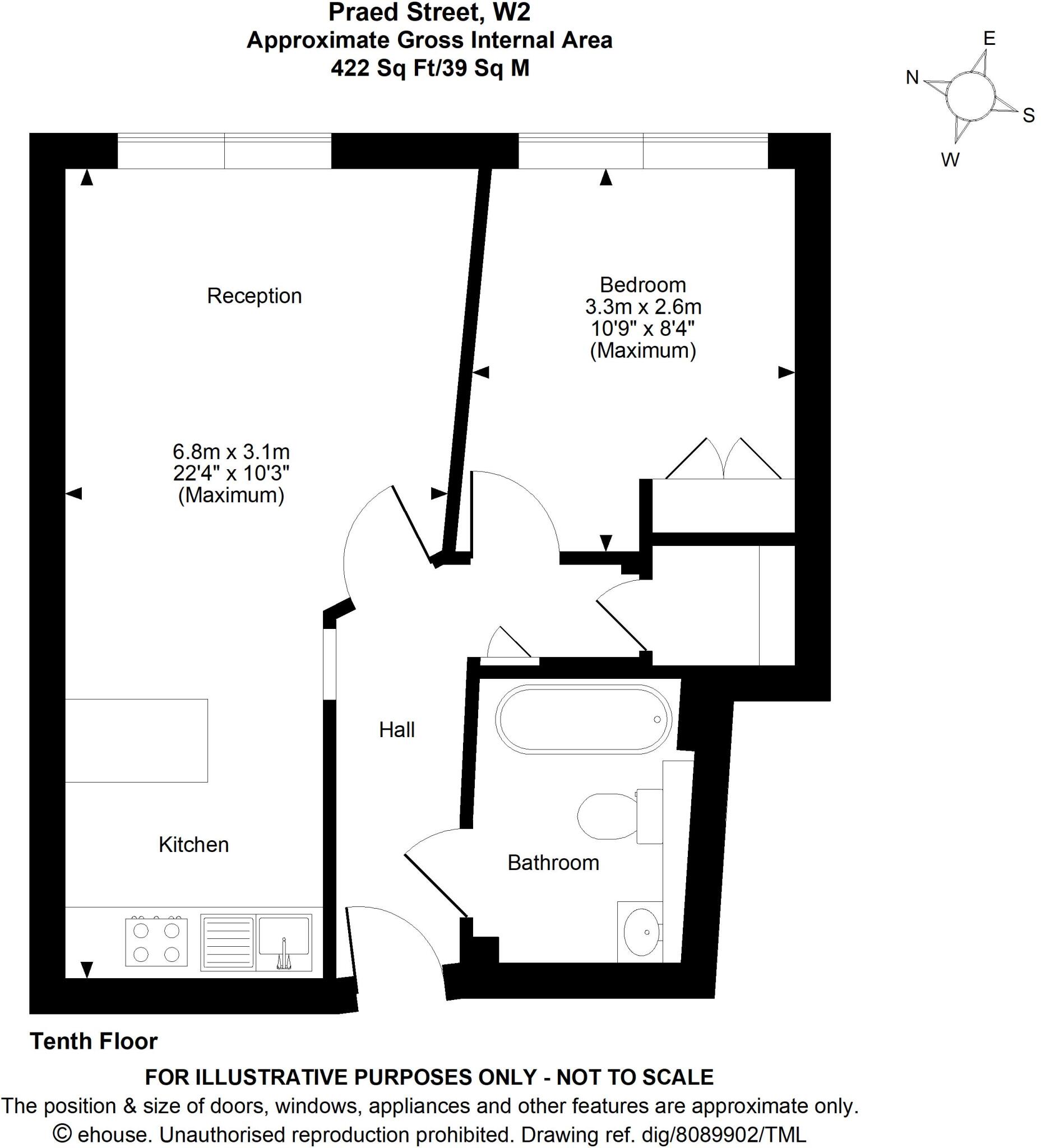 Balmoral Apartments Praed Street Paddington W2 floorplan
