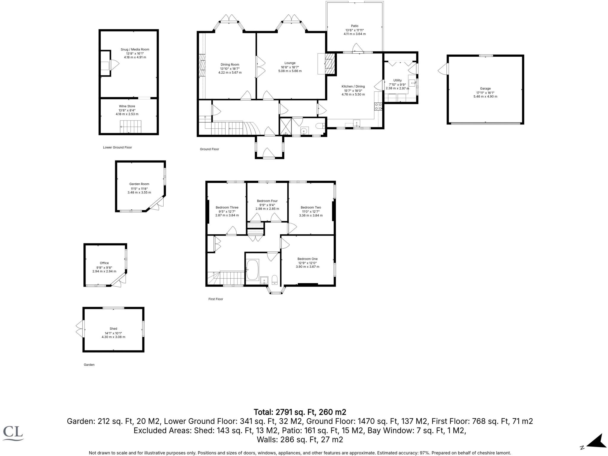 Country Period House. Chester Road, Delamere. floorplan