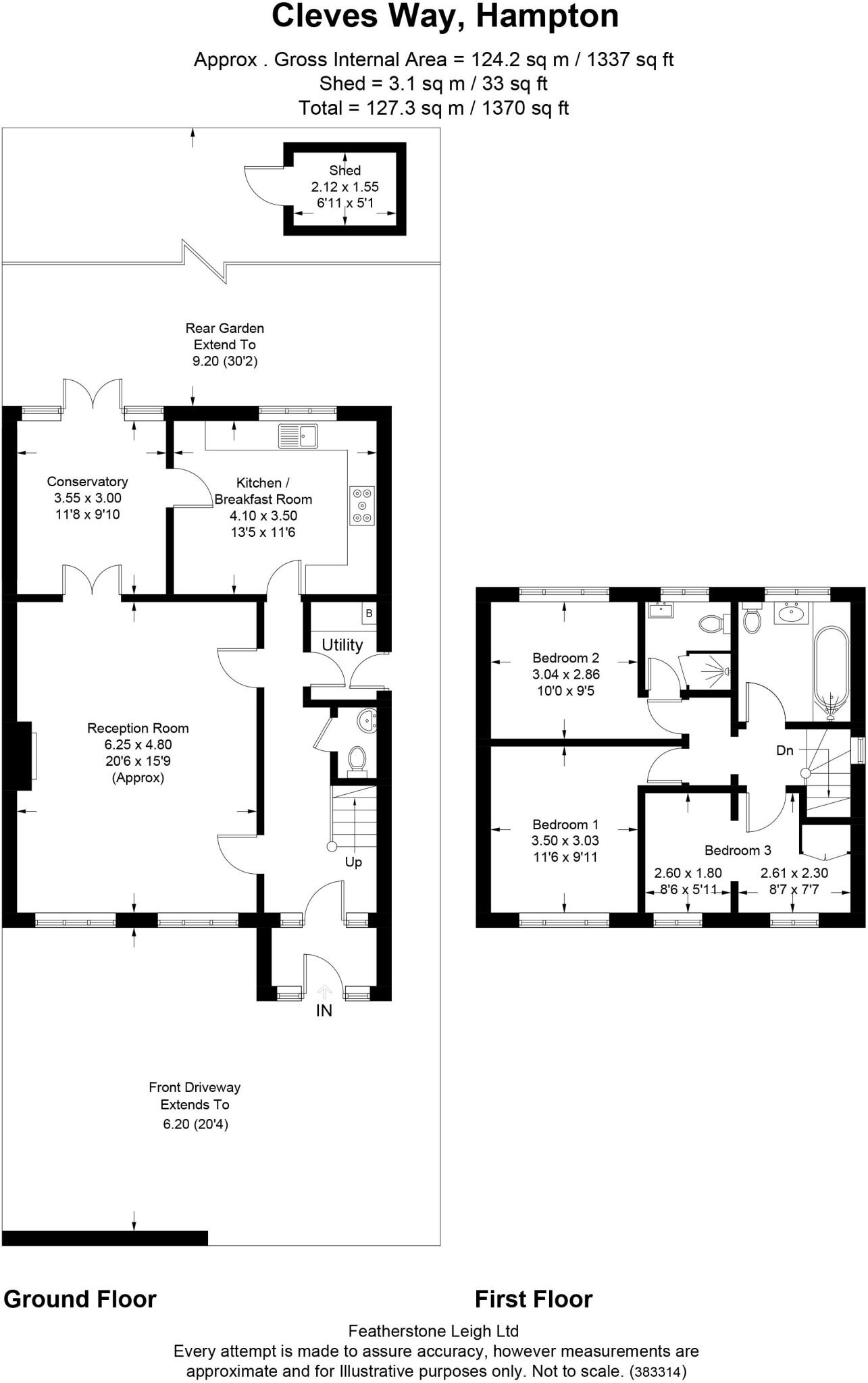 Cleves Way, Hampton, TW12 floorplan
