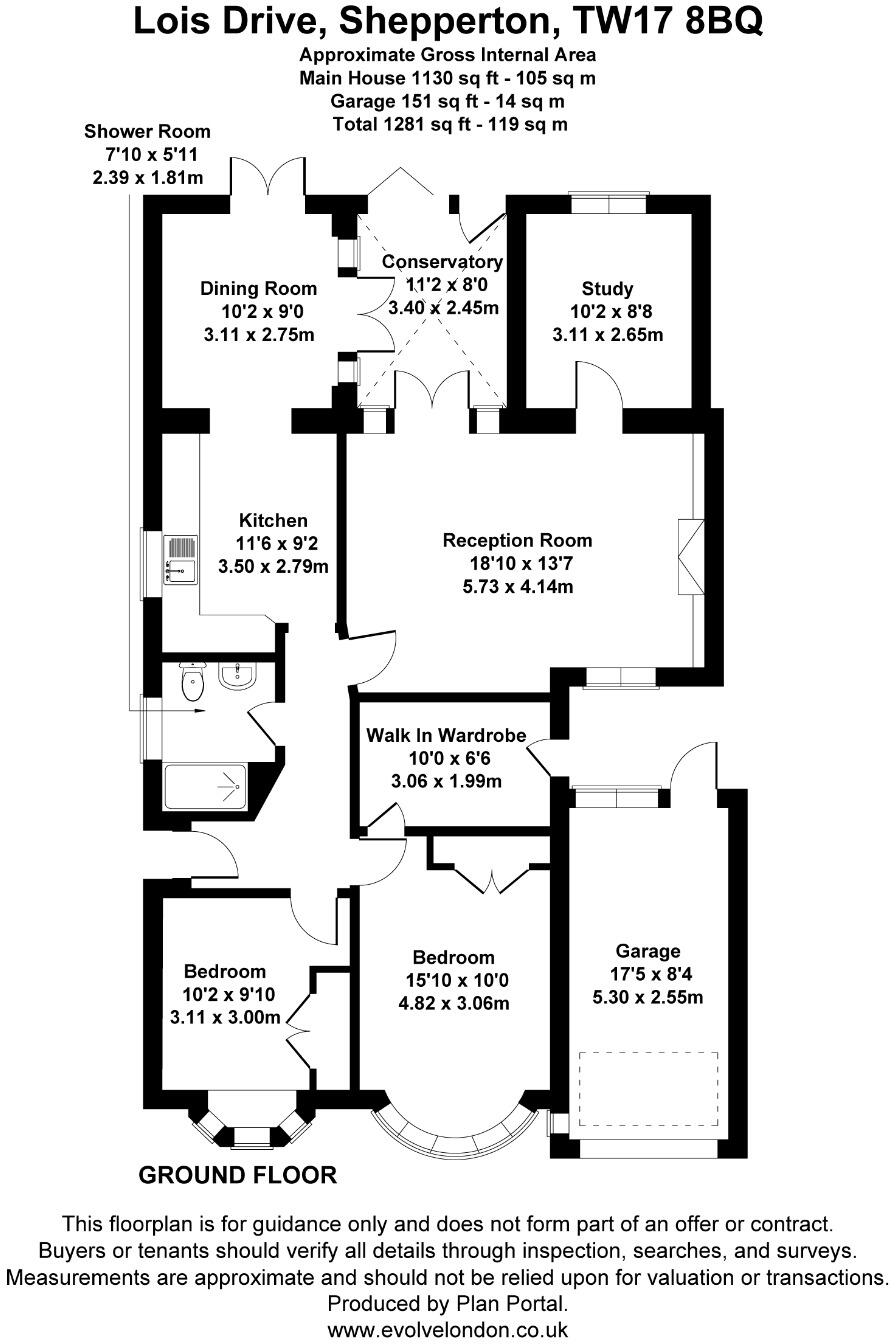 Shepperton, Surrey, TW17 floorplan