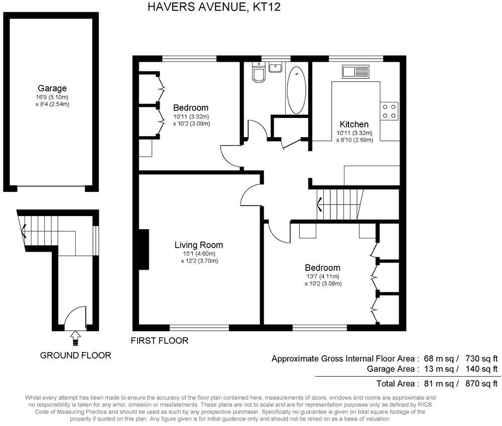 Havers Avenue, Hersham Village, KT12 floorplan