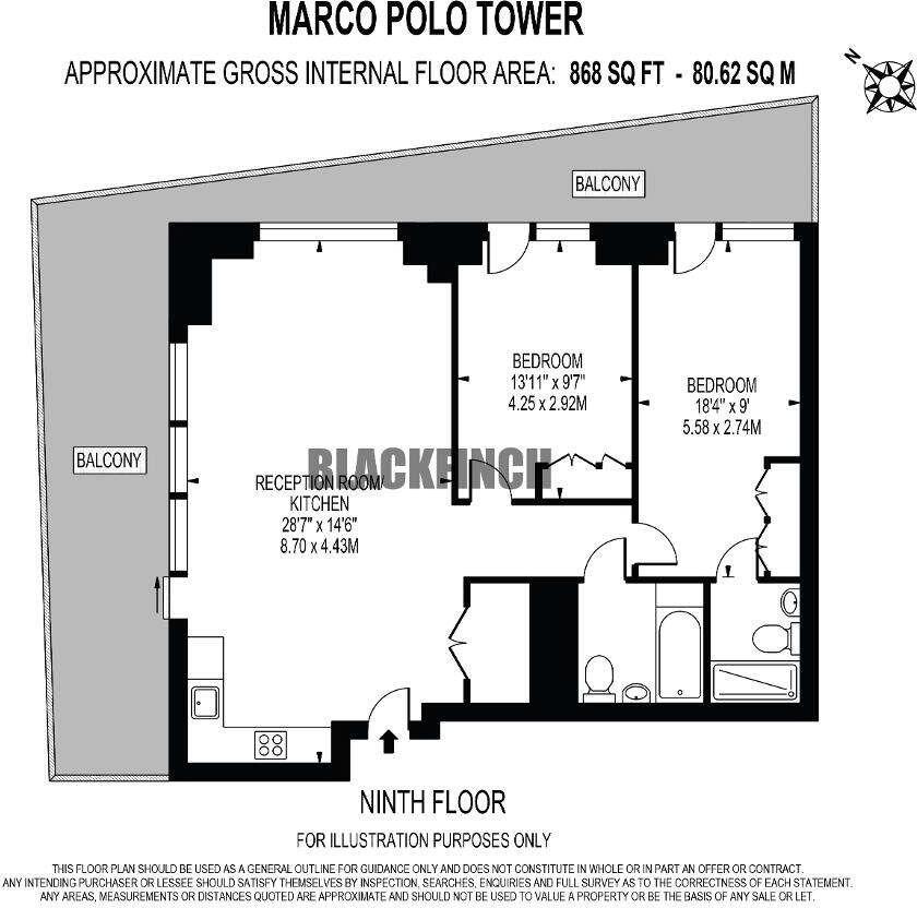 Marco Polo Tower, 6 Bonnet Street, E16 floorplan