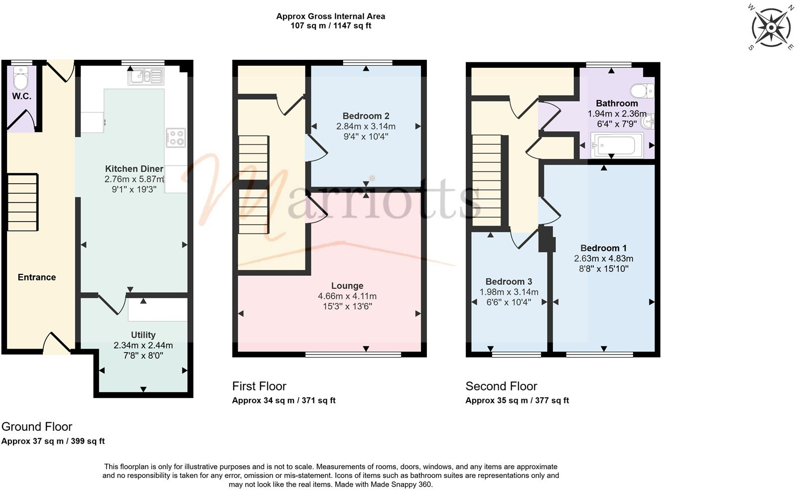 87, Pearmain Drive, Nottingham, floorplan