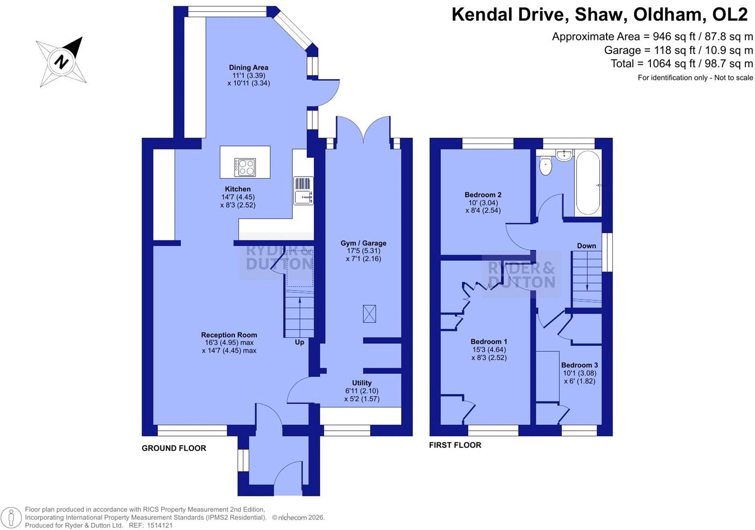 Kendal Drive, Shaw, Oldham, Lancashire, OL2 floorplan