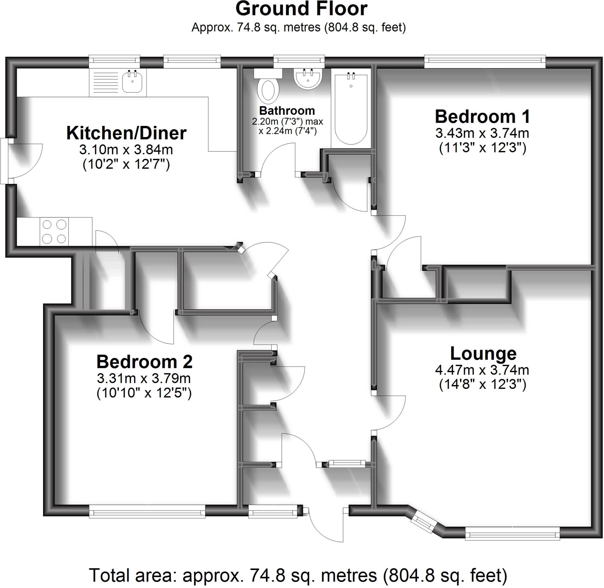 Grantham Avenue Deal CT14 floorplan