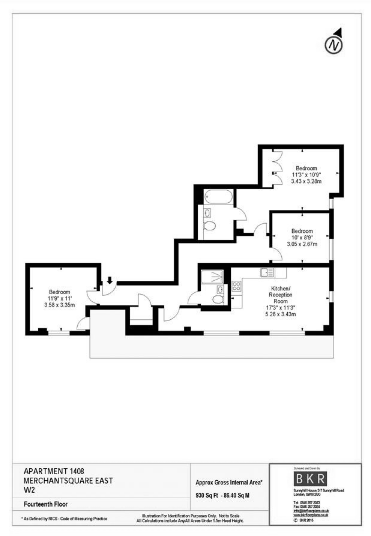 Merchant Square East, Hyde Park floorplan