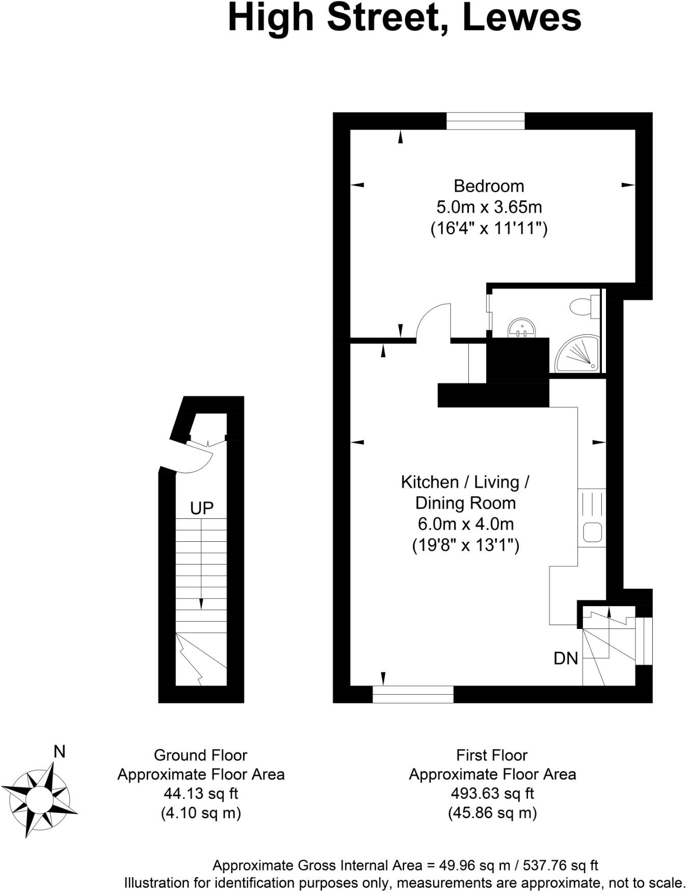 Castle View Apartments 1A, St. Martins Lane, Lewes, East Sussex, BN7 1UD floorplan