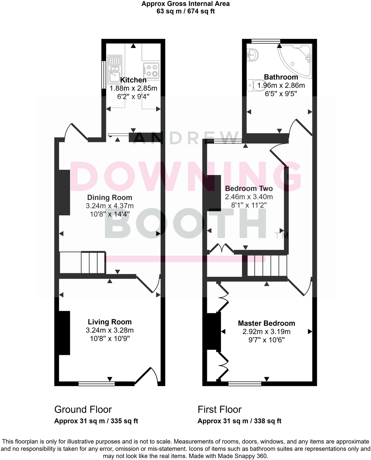 Walsall Road, Great Wyrley, Walsall - Two Double Bedroom Victorian Home floorplan