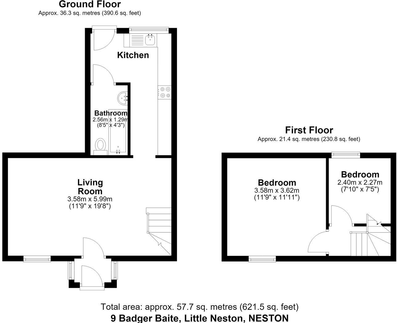 Badger Bait, Little Neston, Neston, Cheshire floorplan