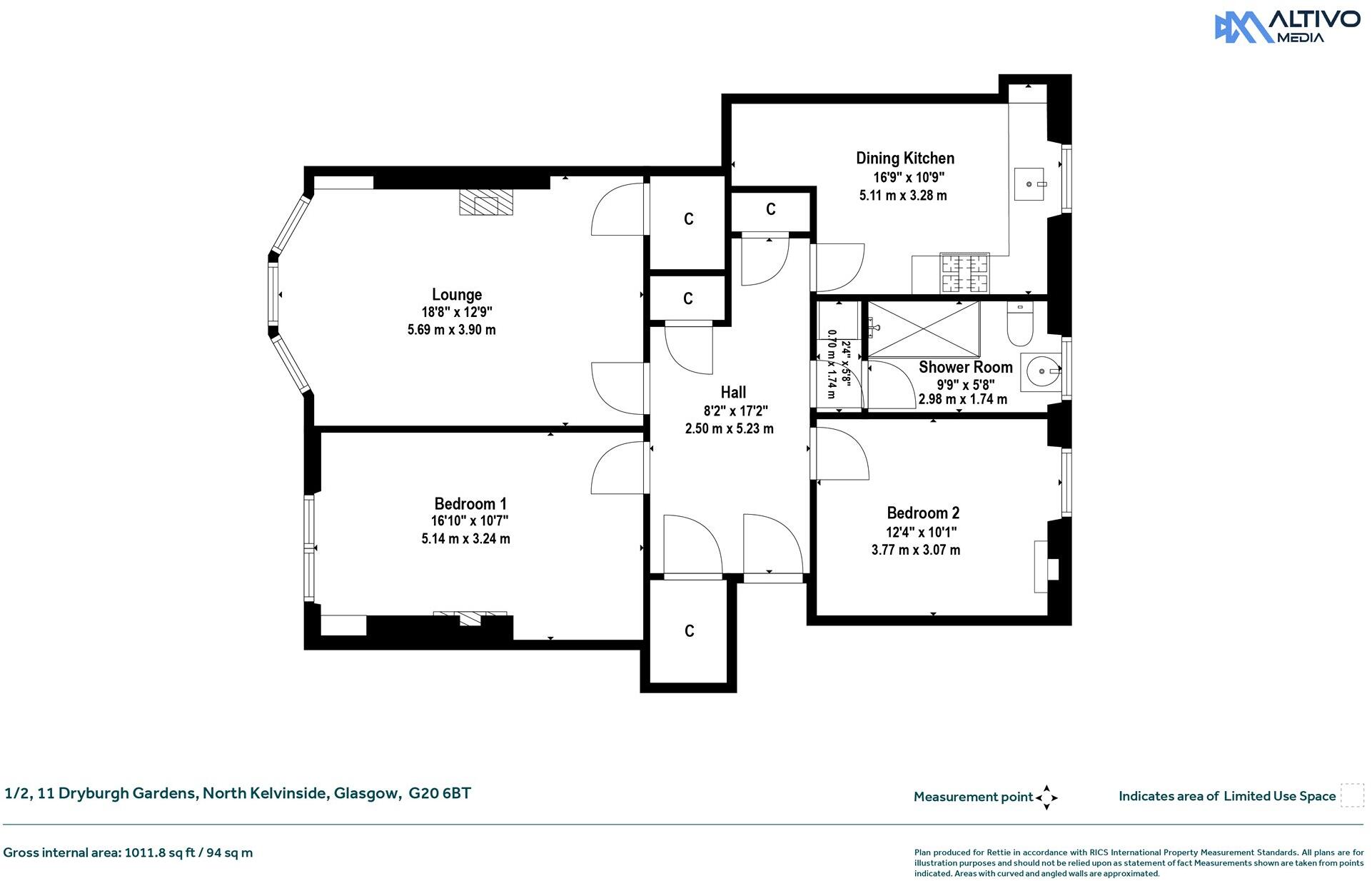Dryburgh Gardens, North Kelvinside, Glasgow floorplan