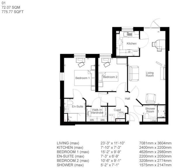 32 London Rd, Dorchester, Dorset, DT1 1WY floorplan