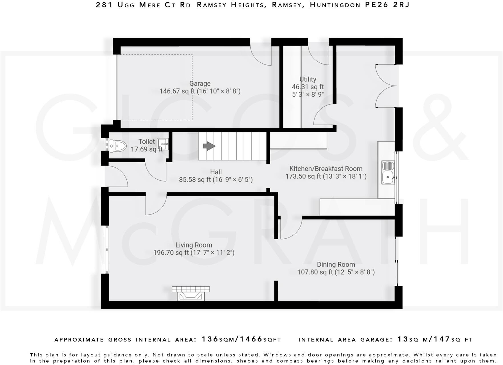 Ugg Mere Court Road, Ramsey Heights, Ramsey, Huntingdon, Cambridgeshire, PE26 2RJ floorplan
