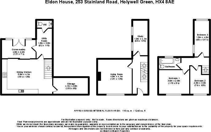 Eldon House, 253 Stainland Road, Holywell Green, HX4 9AE floorplan